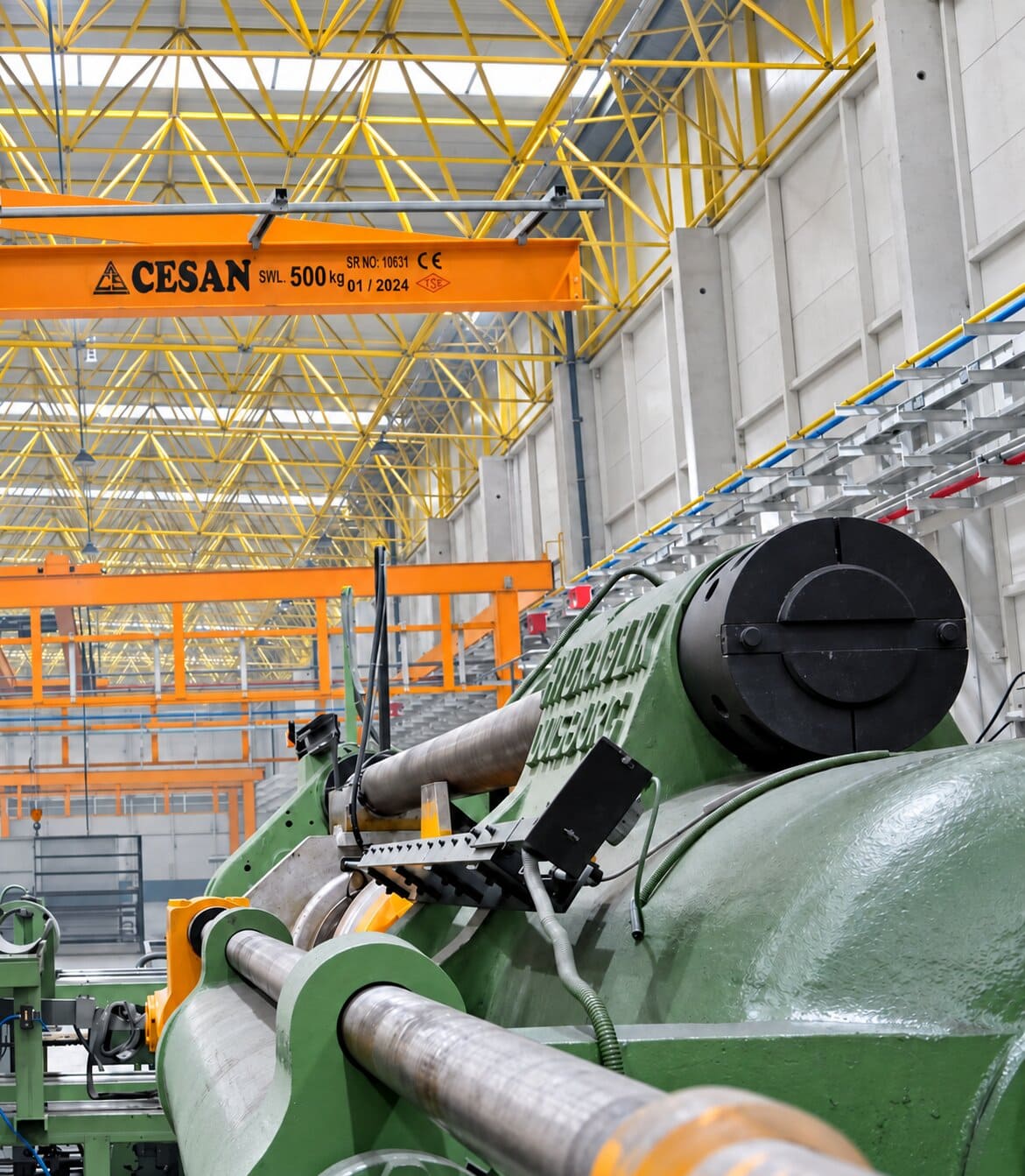 Cesan heavy-duty overhead EOT crane installation