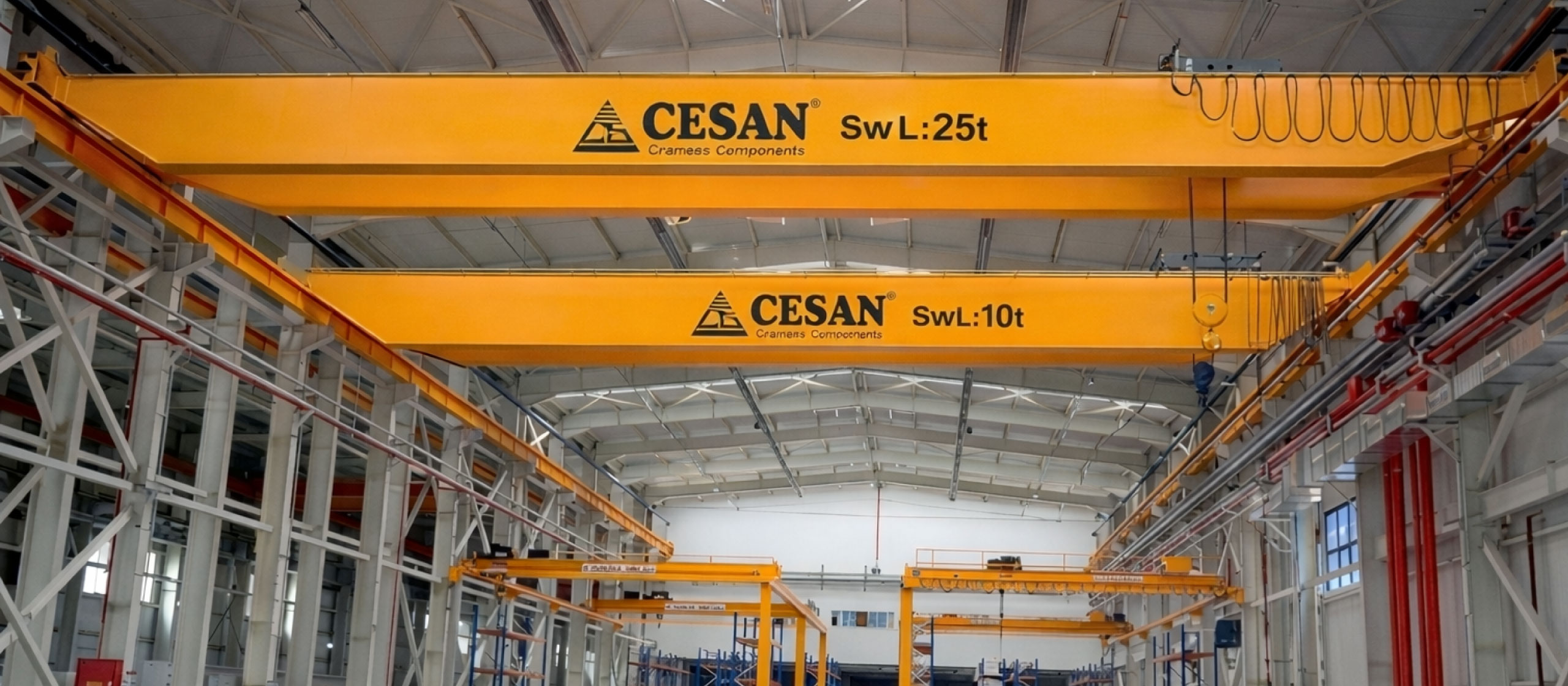 Cesan top running overhead crane installed in industrial facility
