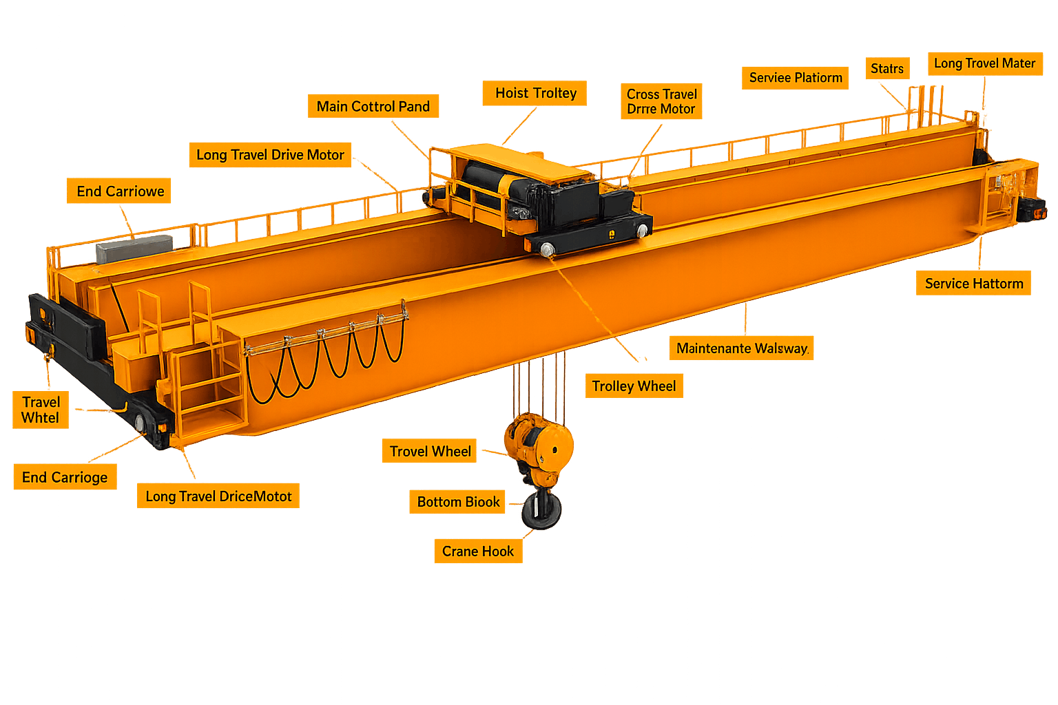 Cesan Overhead Double Girder Crane Standard Components